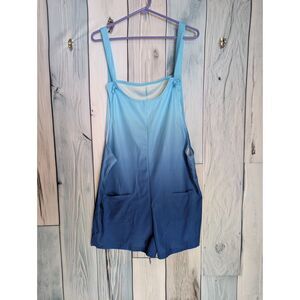 Women's blue ombre shortalls size Large